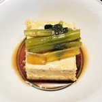 馳走のかぜ - 私はアレルギーなので、あん肝のお豆腐（？）を作ってくれました