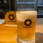 名古屋柳橋 のりのり酒場 - セットのドリンク　生ビール