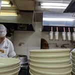 大宮大勝軒 - 洗面器のような器。これで普通盛り用です。