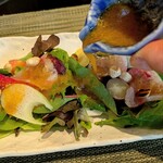 耽美 下村 - ソースオン！地野菜と鮮魚のカルパッチョ