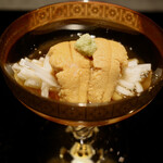 銀座 とり澤 - 北海道 生雲丹 長芋の素麺