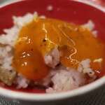 あもん ヨコ - 土釜炊きご飯での卵かけごはん