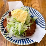 立呑み 龍馬 - ネギと生姜のせ ちぎり揚げ