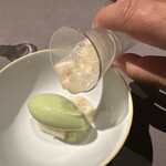 茶禅華 - 桃　青紫蘇アイス　桃とタピオカソース