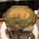 日本料理 晴山 - アワビ肝ソースにウニリゾット