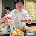 日本料理 晴山 - 残ったアワビ肝ソースに投入