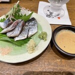立呑 ZUTTO - 秋刀魚のつくり肝醤油　480円