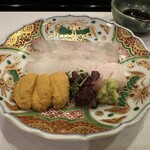 馬車道 大かわ - 大間ひらめ　紫雲丹