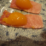 料理屋 植むら - 味付の卵黄と・・・。素晴らしい。