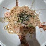 88BAR &DELICATESSEN - 小海老と貝柱のタラコパスタ(大盛り)