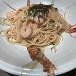 88BAR &DELICATESSEN - 小海老と貝柱のタラコパスタ(大盛り)