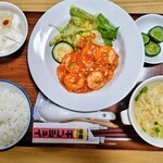 中華ダイニング チンシュイ - エビチリランチは、辛味小さくエビプリプリで旨い！