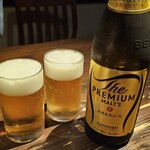 たこの壺 - プレモルの中瓶、グラスもあるみたい