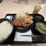 松のや - 料理写真:チキンかつ&本格唐揚げ定食1070円(ごはん大盛り)