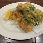 トラットリア イル レガーロ - 白子と万願寺唐辛子のフリット　レモン添え