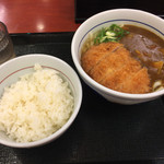 なか卯 - カツカレーうどんとご飯のセット