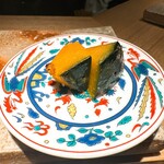 炭割烹 新谷 - 長野県産かぼちゃの塩焼き △ポタージュでも出たし、塩焼きの割に甘さがちょっと弱い