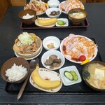 みのり食堂 - ローストポークとモツ煮込み（なめかた御膳）