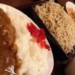 大村庵 - 丼定食（カレーライス＋せいろ）＋トマト納豆