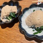 ちんぷんかんぷん - ニラとしらすの胡麻酢クリームかけ　¥450