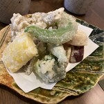 蕎麦 ほしの - 野菜天ぷら。キレイ！美味しい！