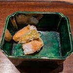 木山 - クエとモロッコインゲンの揚げ物