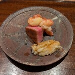 木山 - 熊本牛の焼きものの~無花果のソースに炭火焼きの茄子を添えて