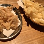 シウマイ酒場 創笑 - ふりそでの唐揚げ＆ポテトフライ(オニオンクリームソース)