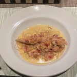 KITCHEN ぬまた - 手長エビのトマトクリームリングイネ（上から）