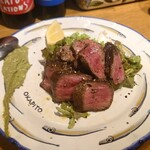 ピッツェリア トラットリア ダ オカピート - 前沢牛ランプ肉の炭火焼き