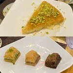 SEVEN HILLS EXPRESS - 上の写真 クナーフェ・下の写真 バクラヴァ３種盛り合わせ 