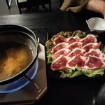 八丁ノ湯 - 鴨肉のしゃぶしゃぶ