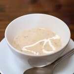 シェ・レノン - 2025.9 カップスープ（400円）サツマイモのクリームスープ