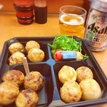 会津屋 - ビールとたこ焼きペア最強ꉂ(˃̤▿˂̤*ૢ)'`