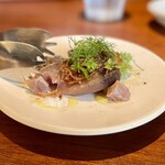 Pizzeria&Trattoria GONZO - 戻り鰹のタリアータ タプナードソース