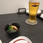北○ ココノススキノ店 - お通しと生ビール
