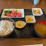 池のや - 生鮪なかおち+ しらす丼