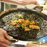 alfredo - イカスミのフィディウア生うに添え