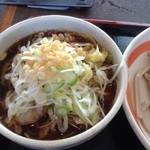 小平うどん - 肉増し、葱増しの肉汁