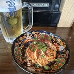 藍色の寅卯 - サッポロ生ビール448円・よだれどり298円