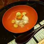 名古屋 浅田 - １０月　煮物：加賀蓮根蒸し　焼きウニ