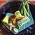 ろあん松田 - 料理写真:盛り合わせ　猪肉と野菜のテリーヌ　蔓紫　アスパラガス　万願寺とうがらし　小菊南瓜　玉子　インカの目覚め　茗荷　玉ねぎ