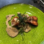 鉄板 暖 - オマール海老はマッシュルームソースで