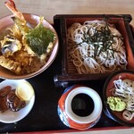 寿美吉 - 天丼、ざる蕎麦セット｡
