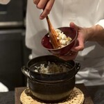 銀座 炎 田むら - お米がしっかりとしててとうもろこしに負けない存在感で美味しい。