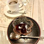 きっちん紅屋 - 紅屋風ステーキコース 
デザートのコーヒーゼリーとコーヒー