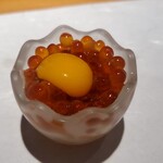 すし 碧海 - いくら味噌漬けウズラ乗せ