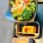 黒毛和牛 肉まぶし ふじ田 - サラダ、生湯葉、わらび餅