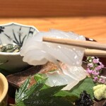 銀座 炎 田むら - 甘くて柔らかいイカのお刺身