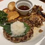 デニーズ　 筑波学園都市店 - 油淋鶏&おろしハンバーグ